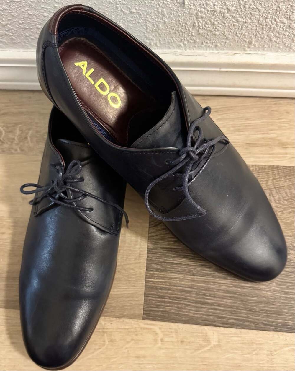 Aldo Men's Black Leather Oxford Lace-Up Dress Shoes Size US 14